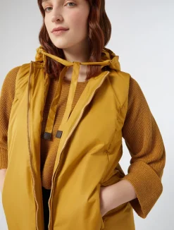 Hot Marina Rinaldi Water-repellent technical canvas gilet MUSTARD