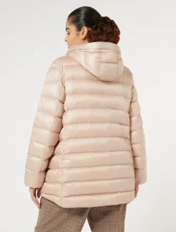 Clearance Marina Rinaldi Water-repellent technical canvas down jacket PINK