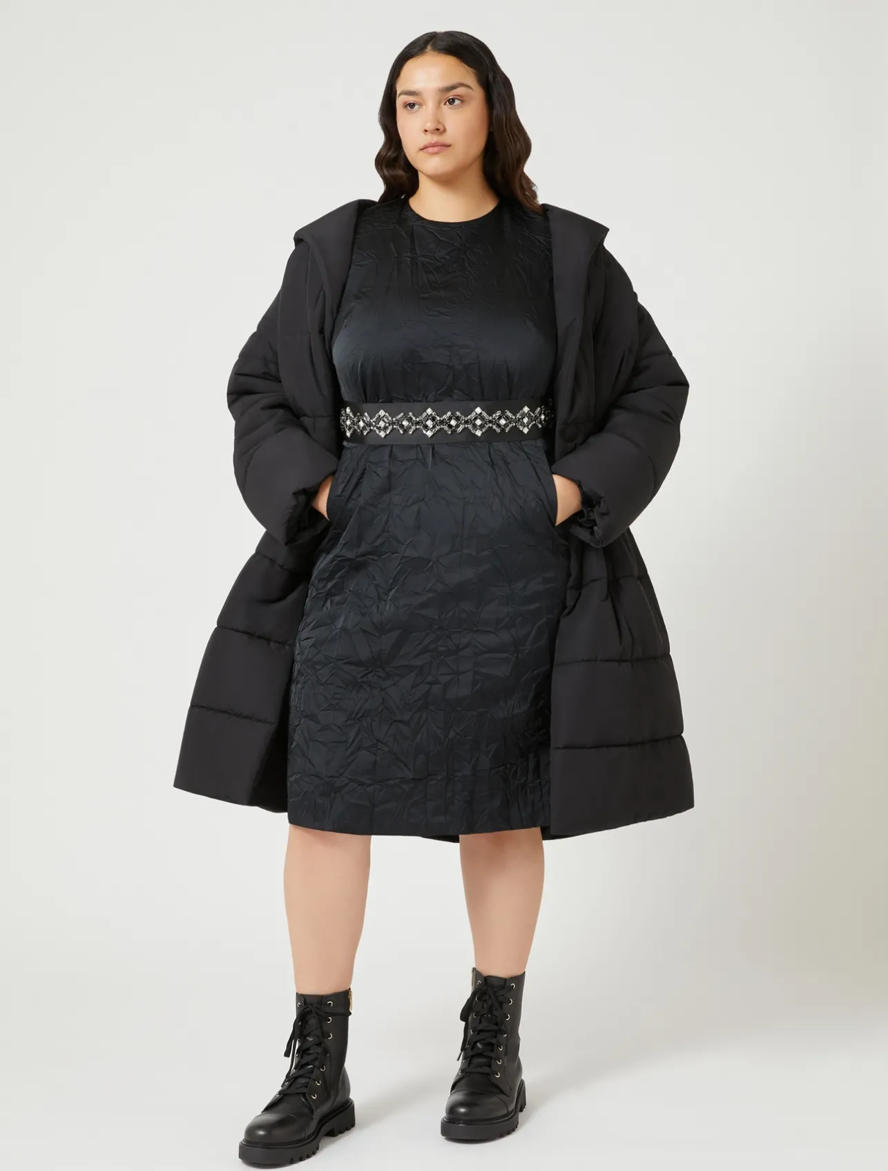 Sale Marina Rinaldi Water-repellent technical padded jacket BLACK