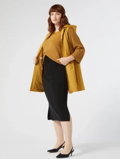 Hot Marina Rinaldi Water-repellent technical canvas gilet MUSTARD