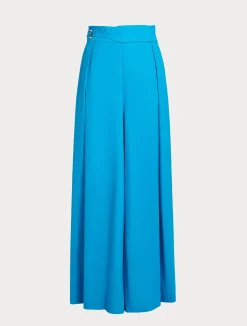 Sale Marina Rinaldi Wide leg poplin trousers TURQUOISE
