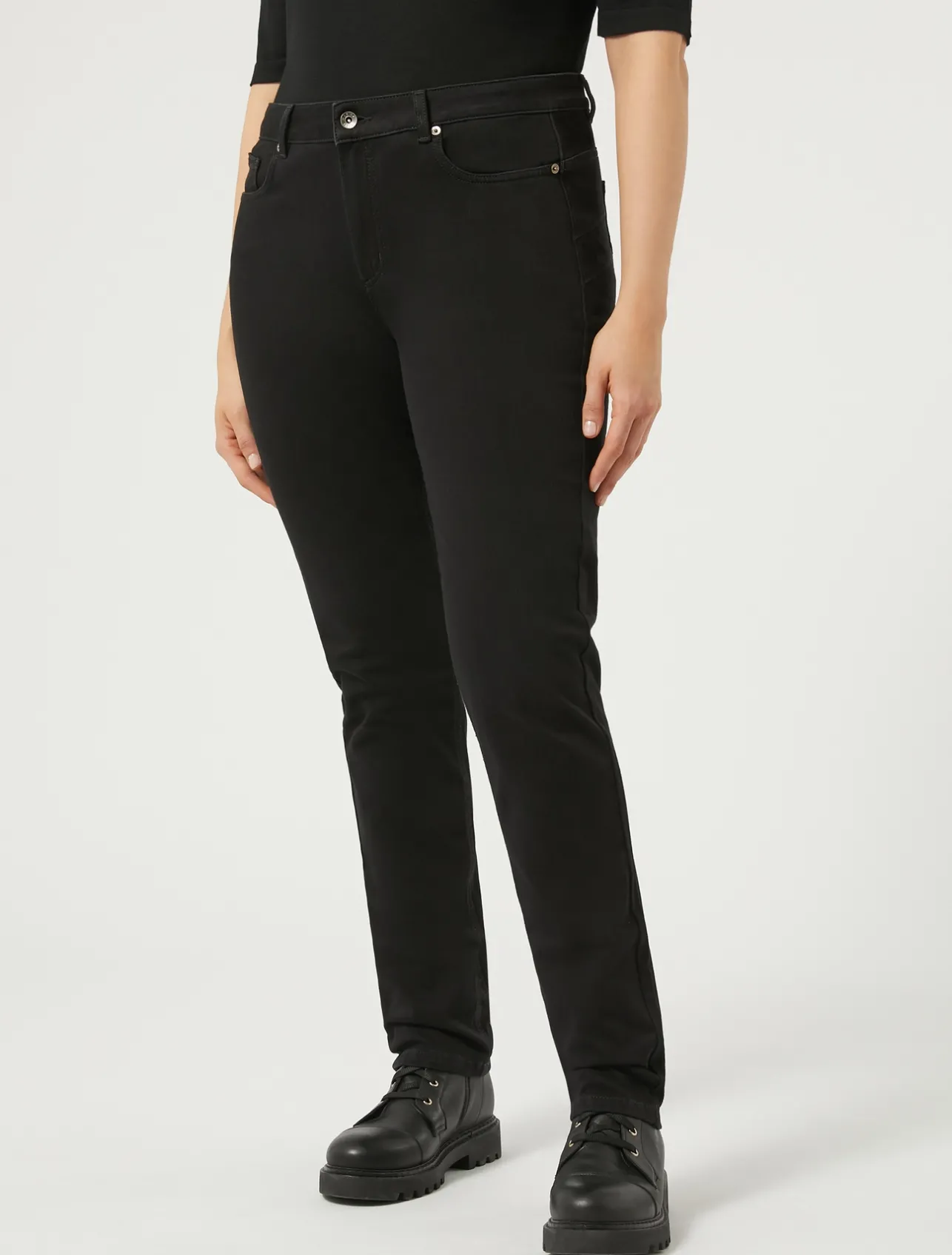New Marina Rinaldi Wonder-fit compact denim jeans BLACK