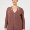 Hot Marina Rinaldi Wool and cashmere cardigan RUST