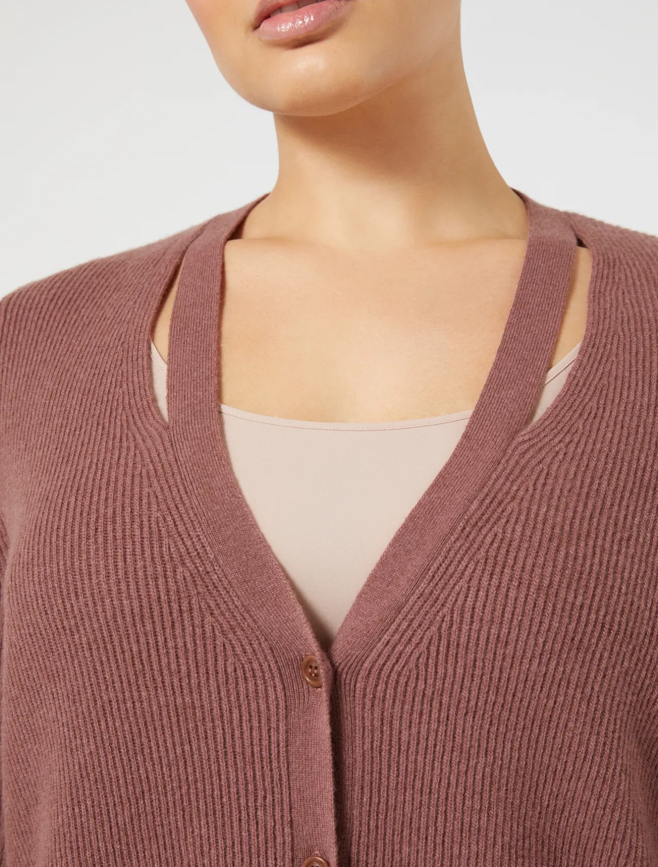 Hot Marina Rinaldi Wool and cashmere cardigan RUST