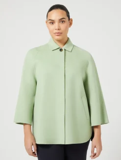 Hot Marina Rinaldi Wool and cashmere double-face fabric jacket SAGEGREEN