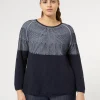 Fashion Marina Rinaldi Wool and cashmere-blend sweater MIDNIGHTBLUE