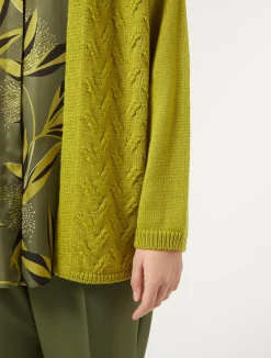 Clearance Marina Rinaldi Wool and lurex cardigan LIME