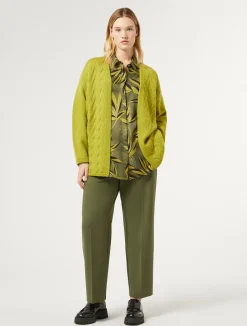 Clearance Marina Rinaldi Wool and lurex cardigan LIME