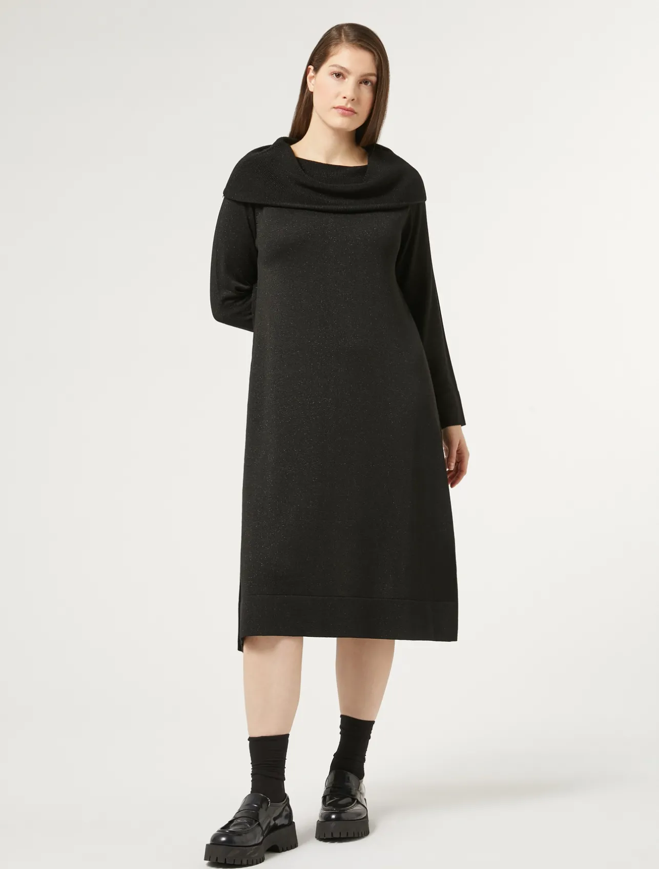 Fashion Marina Rinaldi Wool and lurex dress BLACK