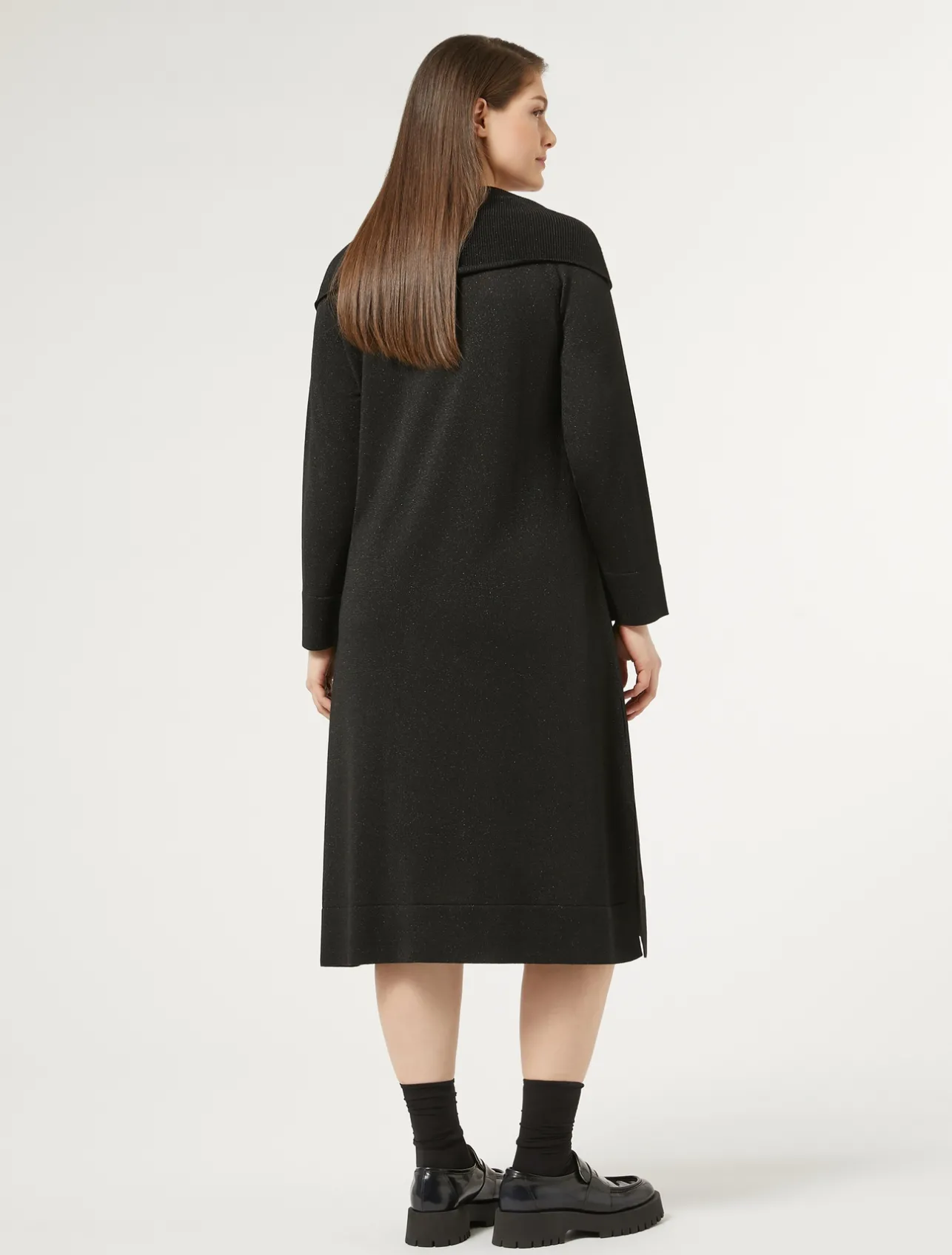 Fashion Marina Rinaldi Wool and lurex dress BLACK