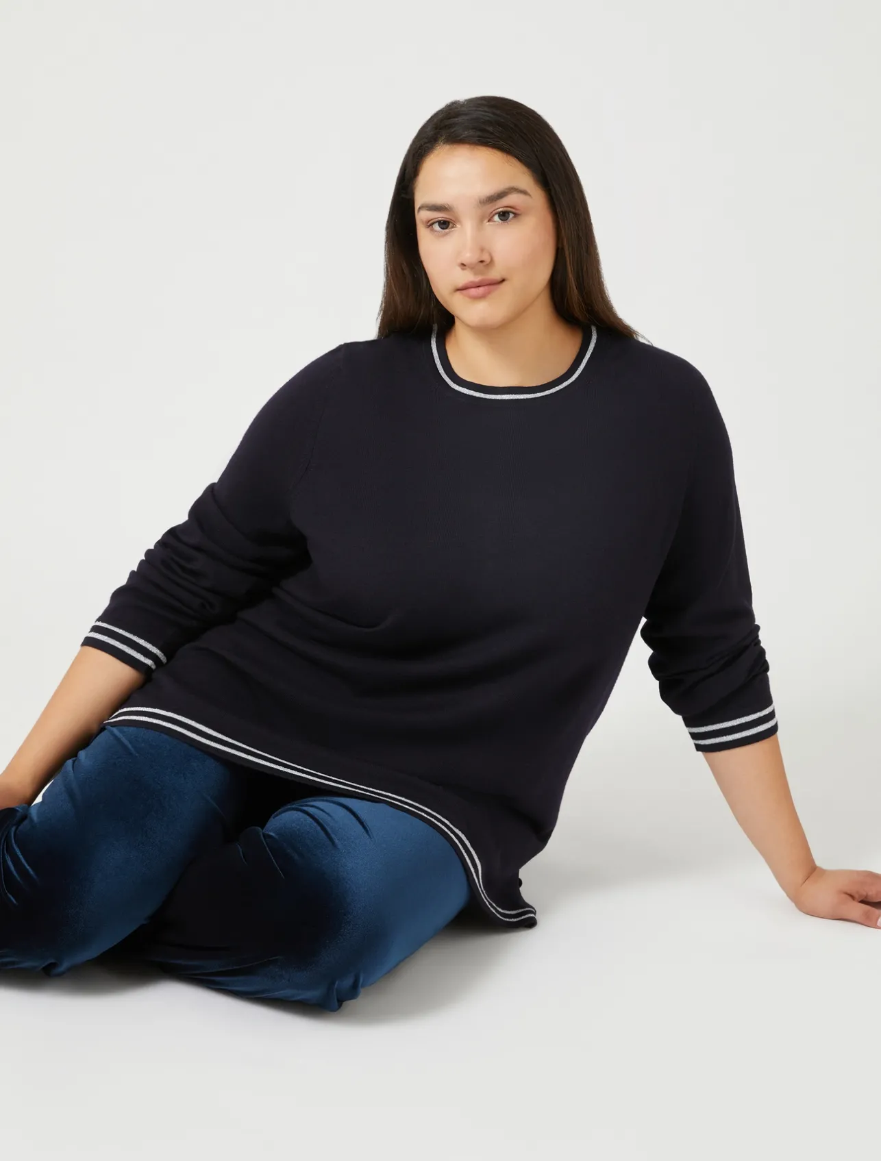 Hot Marina Rinaldi Wool and lurex jumper MIDNIGHTBLUE