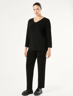 Sale Marina Rinaldi Wool and lurex trousers BLACK
