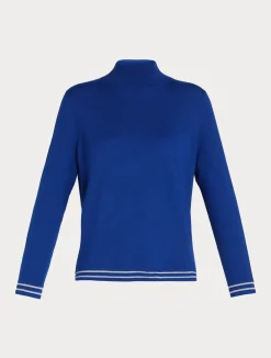 Online Marina Rinaldi Wool and lurex turtleneck CORNFLOWERBLUE