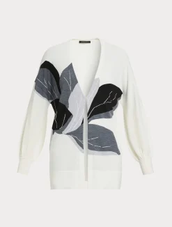 Online Marina Rinaldi Wool and silk blend cardigan WHITE