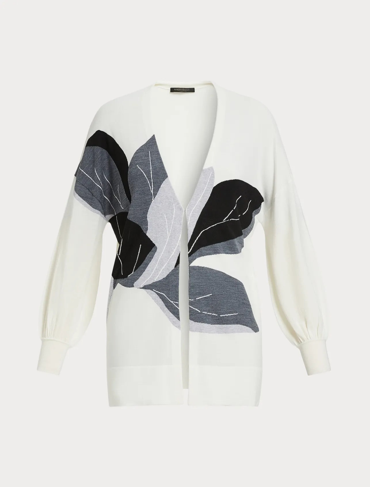 Online Marina Rinaldi Wool and silk blend cardigan WHITE
