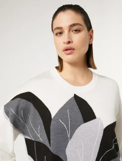 Clearance Marina Rinaldi Wool and silk blend knit WHITE