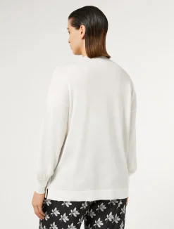 Clearance Marina Rinaldi Wool and silk blend knit WHITE