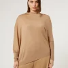 Outlet Marina Rinaldi Wool and silk blend sweater CAMEL