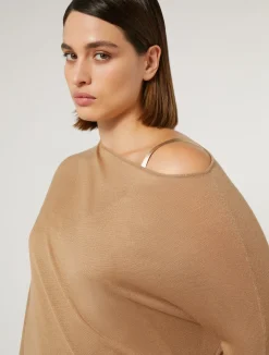 Outlet Marina Rinaldi Wool and silk blend sweater CAMEL