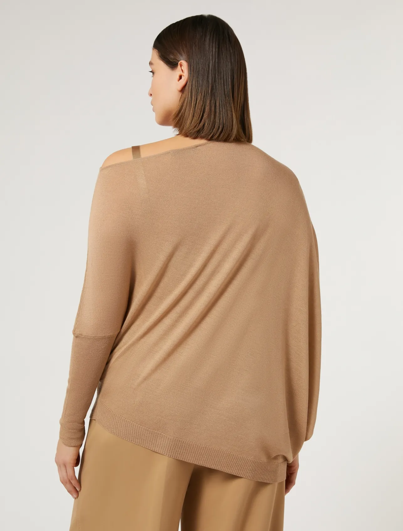 Outlet Marina Rinaldi Wool and silk blend sweater CAMEL