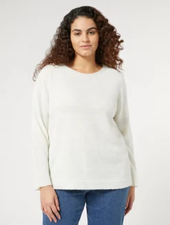 Discount Marina Rinaldi Wool and viscose blend jumper WHITE