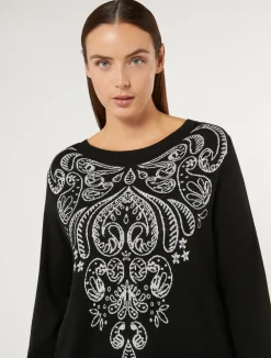 Fashion Marina Rinaldi Wool and viscose sweater BLACK