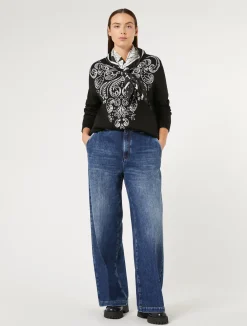 Fashion Marina Rinaldi Wool and viscose sweater BLACK