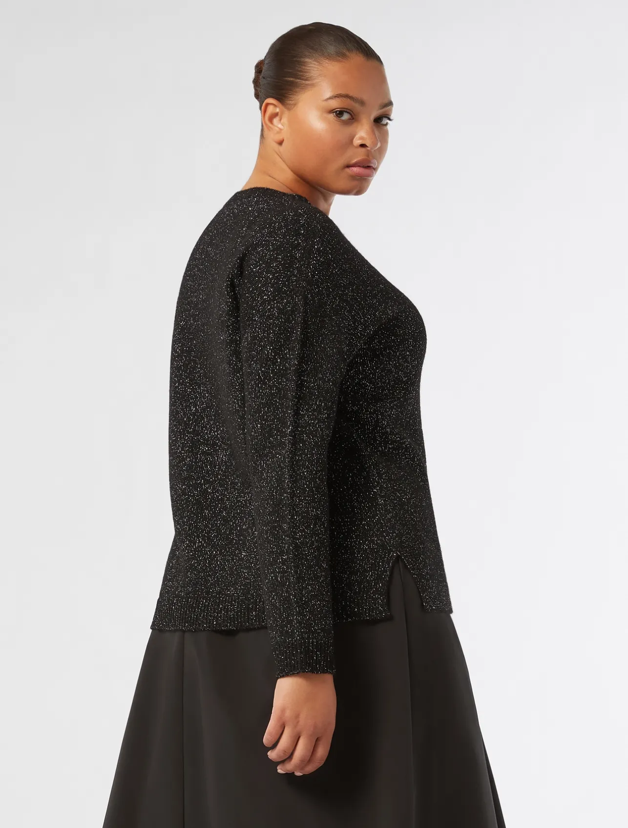 Hot Marina Rinaldi Wool blend and lurex jumper BLACK