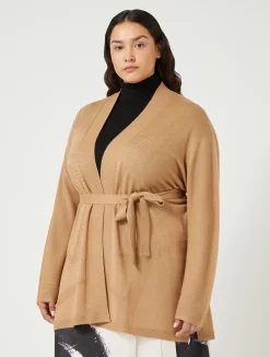 Outlet Marina Rinaldi Wool blend cardigan CAMEL