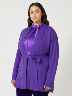 Best Marina Rinaldi Wool blend cardigan PURPLE
