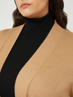 Outlet Marina Rinaldi Wool blend cardigan CAMEL