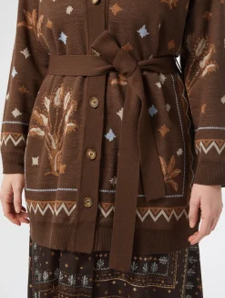 Sale Marina Rinaldi Wool blend cardigan BROWN