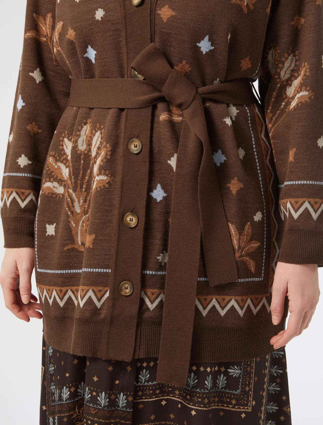 Sale Marina Rinaldi Wool blend cardigan BROWN