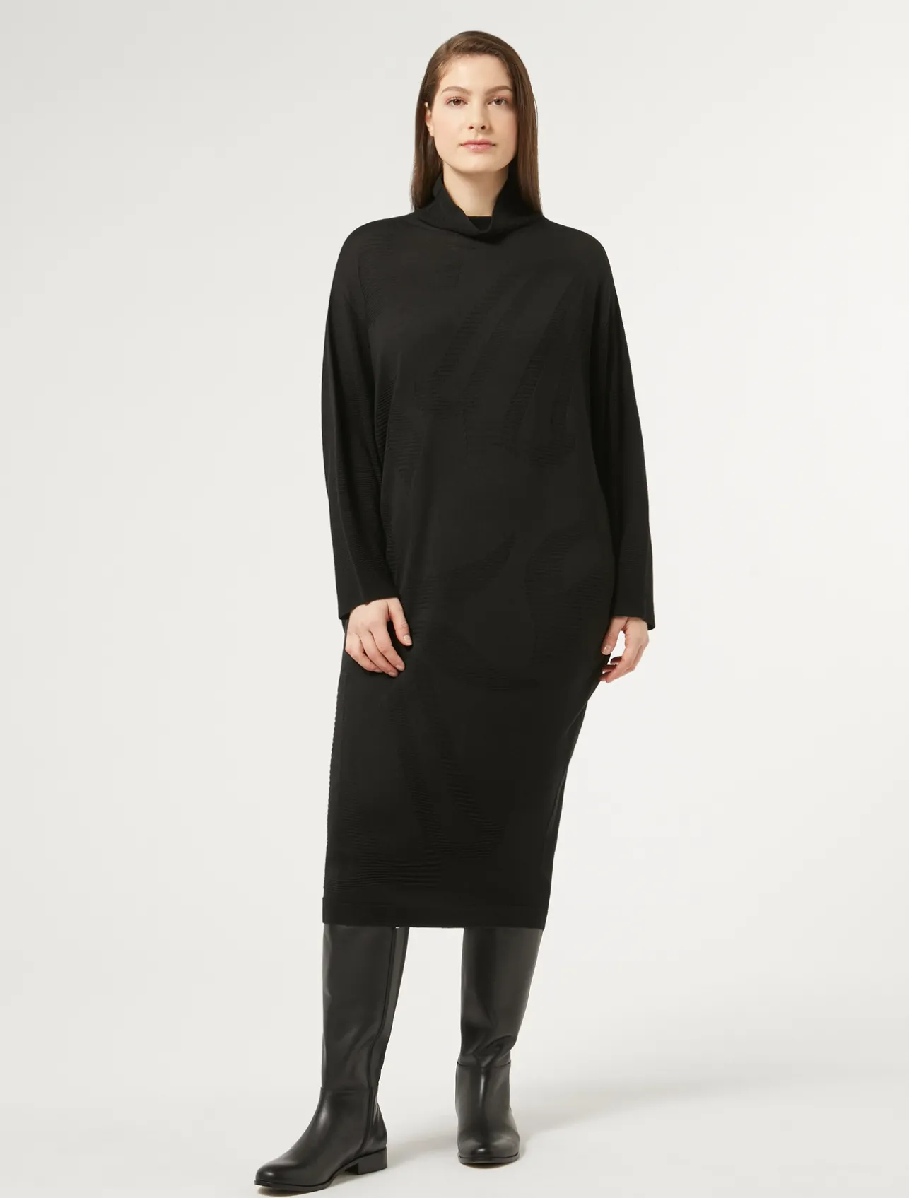 Clearance Marina Rinaldi Wool blend dress BLACK