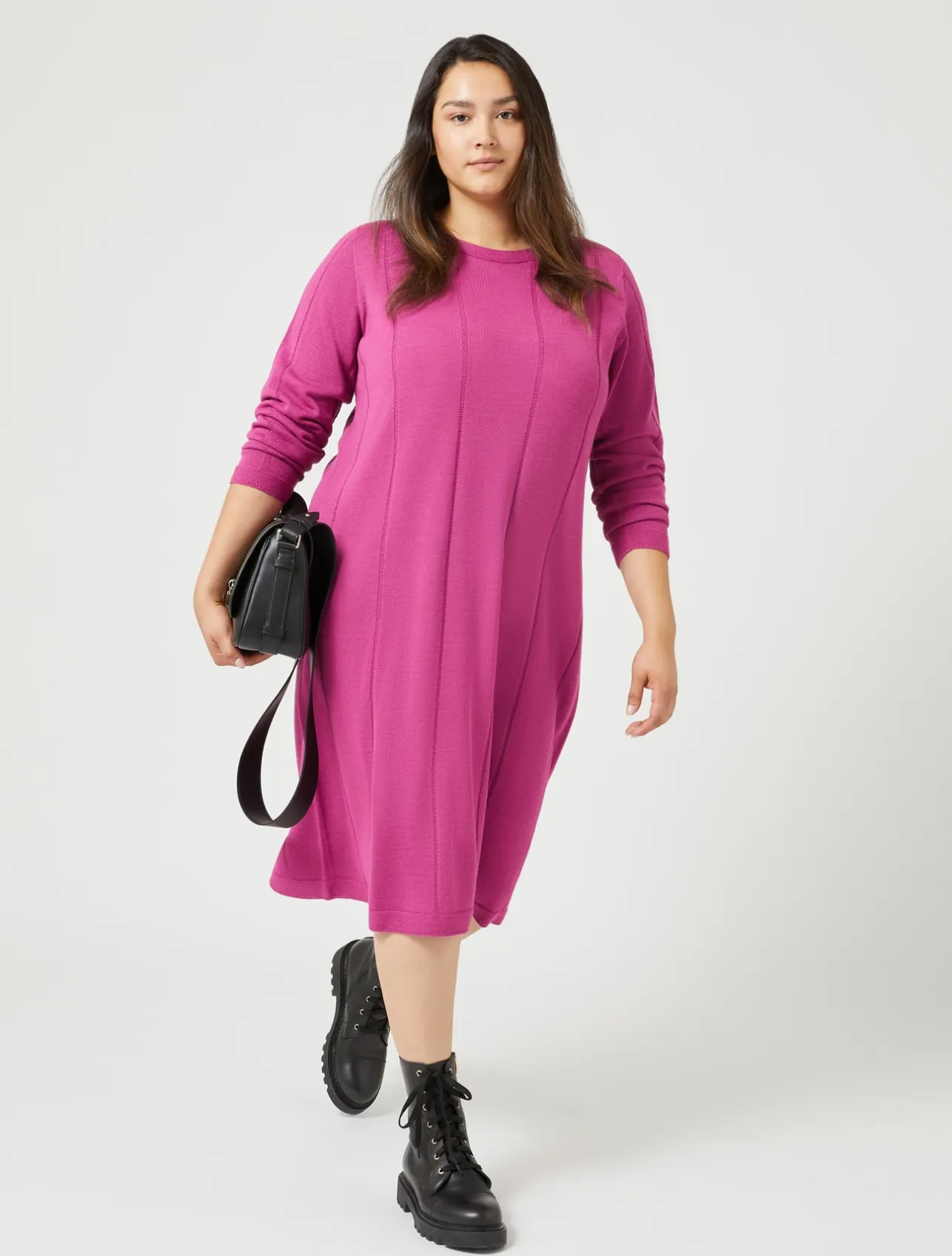 Hot Marina Rinaldi Wool blend dress REDPURPLE
