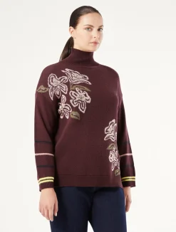 New Marina Rinaldi Wool blend jumper AUBERGINE
