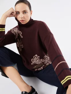 New Marina Rinaldi Wool blend jumper AUBERGINE