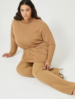 Outlet Marina Rinaldi Wool blend jumper CAMEL