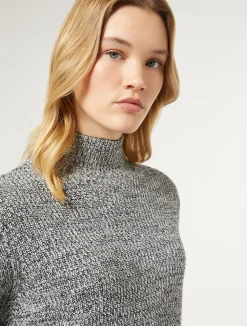 Online Marina Rinaldi Wool blend jumper with rhinestones WHITEBLACK