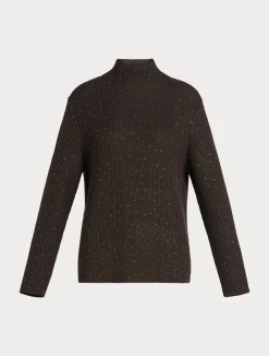 Hot Marina Rinaldi Wool blend jumper with rhinestones CHOCOLATE