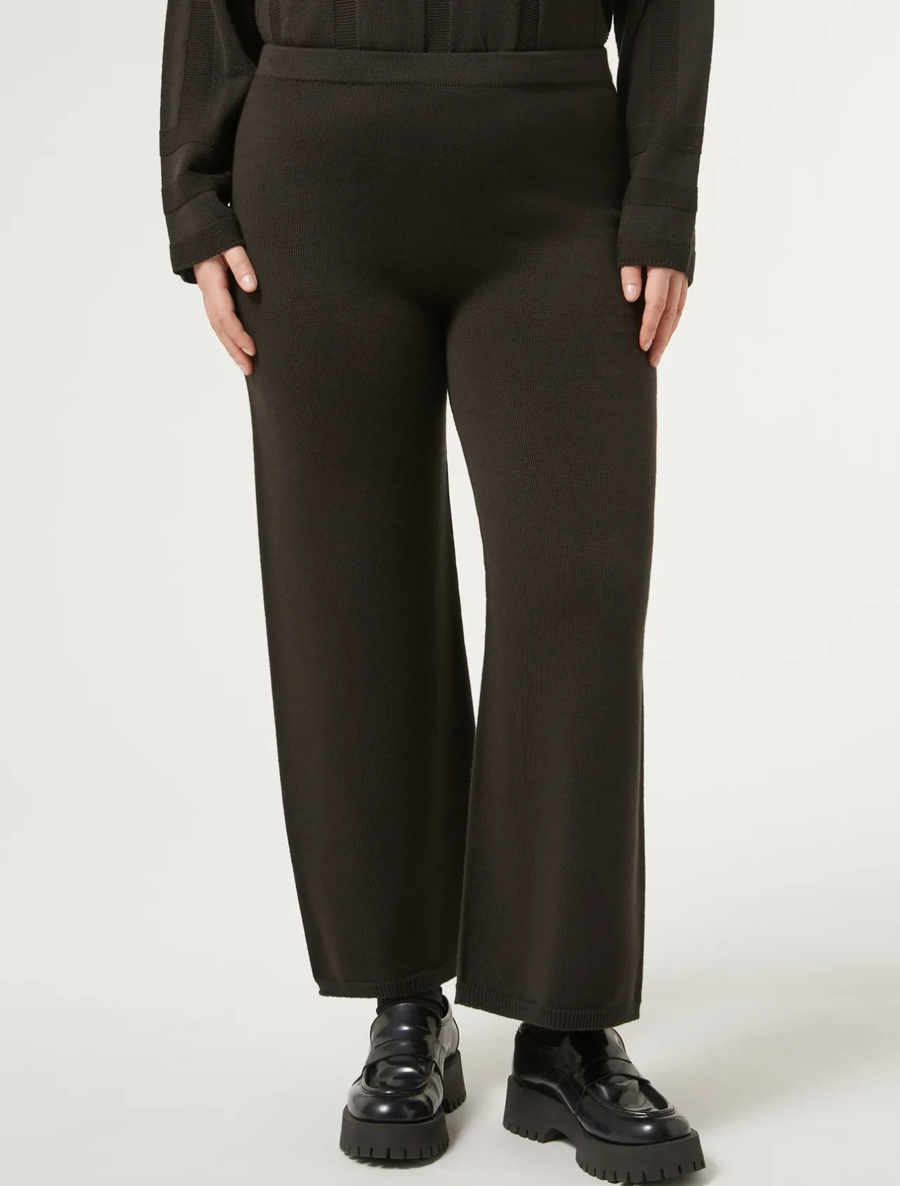 Fashion Marina Rinaldi Wool blend trousers BROWNBORDEAUX