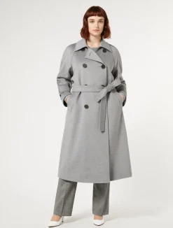 Clearance Marina Rinaldi Wool broadcloth coat MEDIUMGREY