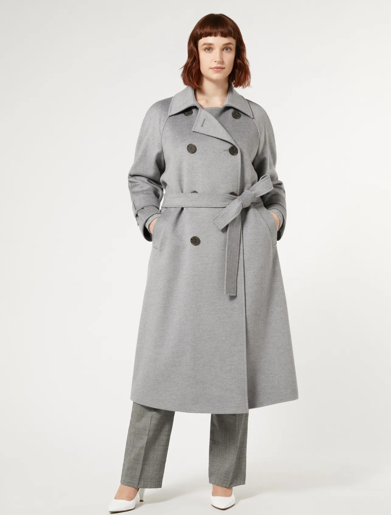 Clearance Marina Rinaldi Wool broadcloth coat MEDIUMGREY