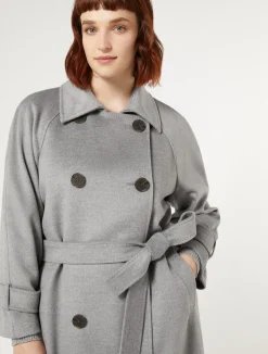 Clearance Marina Rinaldi Wool broadcloth coat MEDIUMGREY