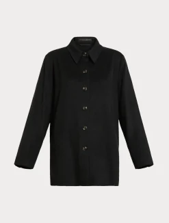 Fashion Marina Rinaldi Wool broadcloth jacket BLACK