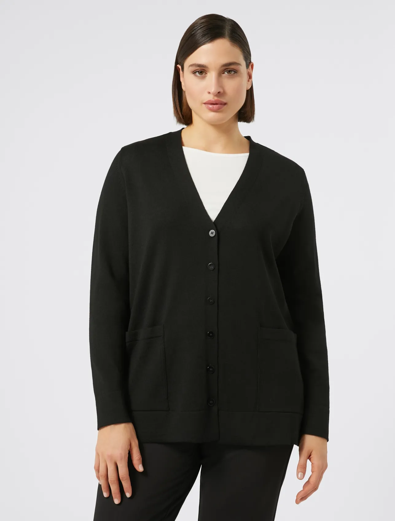 Online Marina Rinaldi Wool cardigan BLACK