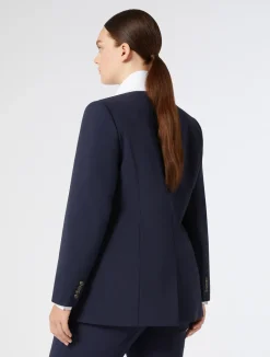 Discount Marina Rinaldi Wool crêpe canvas jacket MIDNIGHTBLUE