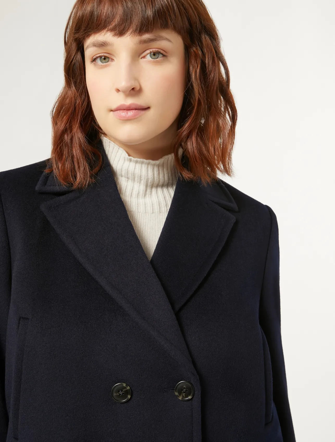 Clearance Marina Rinaldi Wool drap pea coat MIDNIGHTBLUE