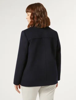 Clearance Marina Rinaldi Wool drap pea coat MIDNIGHTBLUE