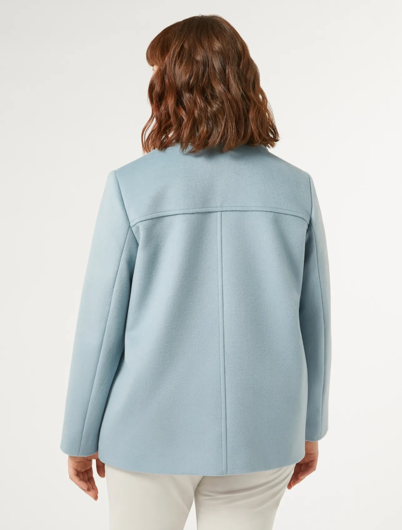 Discount Marina Rinaldi Wool drap pea coat SHADEDLIGHTBLUE